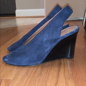 BCBG suede wedges